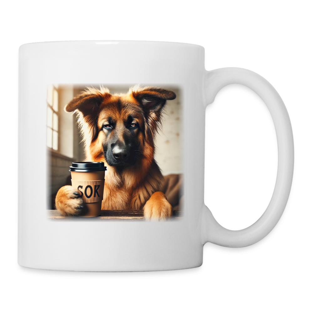 Tasse - Tired Schäferhund - Weiß