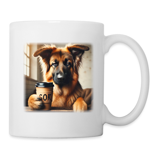 Tasse - Tired Schäferhund - Weiß