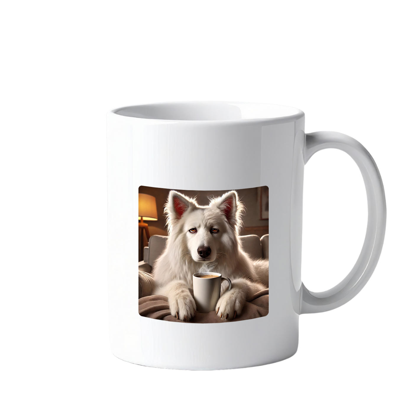Tasse - Tired weißer Schäferhund
