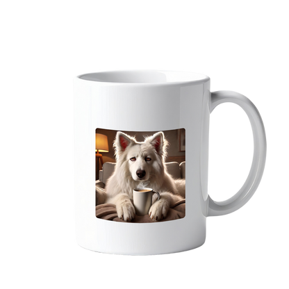 Tasse - Tired weißer Schäferhund